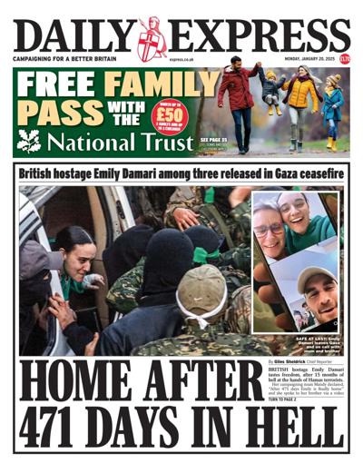 Daily Express Newspaper Front Page (UK) for 20 January 2025