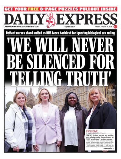 Daily Express Newspaper Front Page (UK) for 20 January 2026