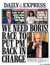 Daily Express (UK) Newspaper Front Page for 20 April 2020