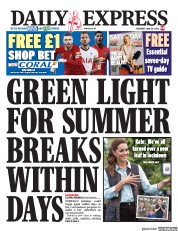 Daily Express (UK) Newspaper Front Page for 20 June 2020