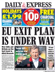 Daily Express (UK) Newspaper Front Page for 20 August 2016