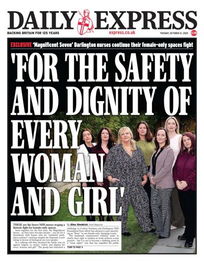 Daily Express Newspaper Front Page (UK) for 21 October 2025