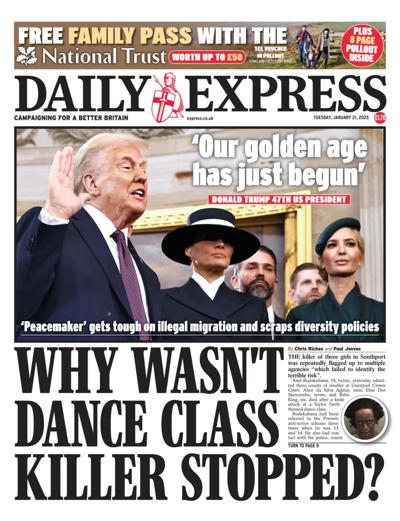 Daily Express Newspaper Front Page (UK) for 21 January 2025