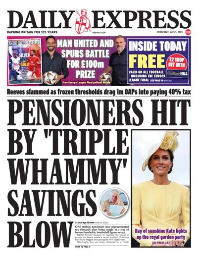 Daily Express Newspaper Front Page (UK) for 21 May 2025