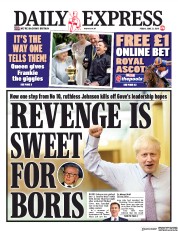 Daily Express (UK) Newspaper Front Page for 21 June 2019