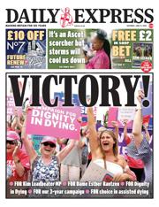 Daily Express front page for 21 June 2025