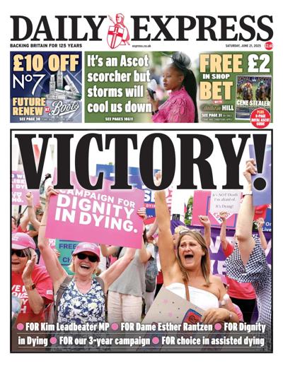 Daily Express Newspaper Front Page (UK) for 21 June 2025