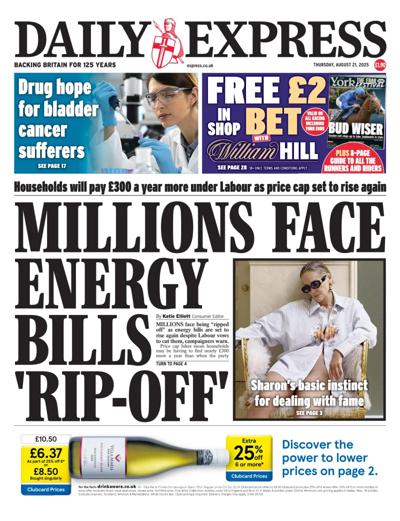 Daily Express Newspaper Front Page (UK) for 21 August 2025