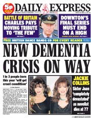 Daily Express (UK) Newspaper Front Page for 21 September 2015