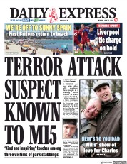 Daily Express (UK) Newspaper Front Page for 22 June 2020