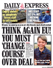 Daily Express (UK) Newspaper Front Page for 22 July 2021