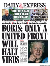 Daily Express (UK) Newspaper Front Page for 22 September 2020