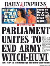 Daily Express (UK) Newspaper Front Page for 23 October 2018