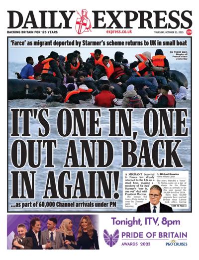 Daily Express Newspaper Front Page (UK) for 23 October 2025