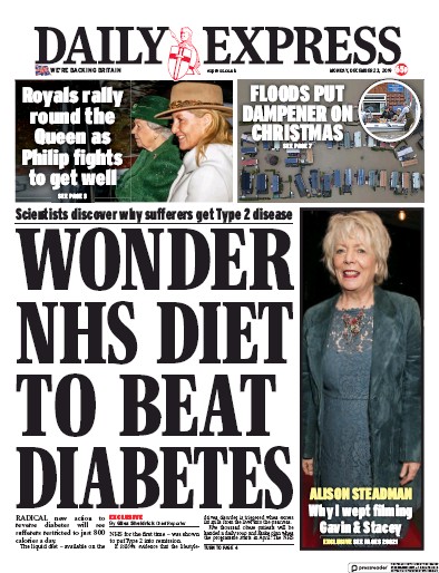 Daily Express Newspaper Front Page (UK) for 23 December 2019