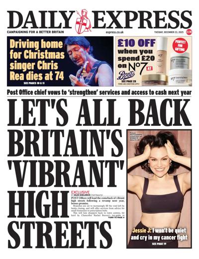Daily Express Newspaper Front Page (UK) for 23 December 2025
