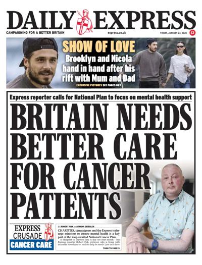 Daily Express Newspaper Front Page (UK) for 23 January 2026