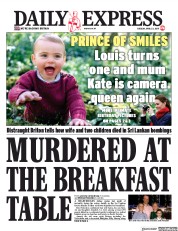 Daily Express (UK) Newspaper Front Page for 23 April 2019