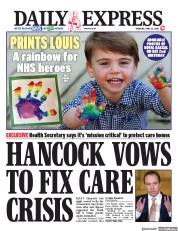 Daily Express (UK) Newspaper Front Page for 23 April 2020