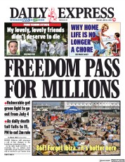 Daily Express (UK) Newspaper Front Page for 23 June 2020