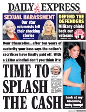 Daily Express (UK) Newspaper Front Page for 24 October 2018