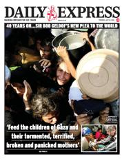 Daily Express front page for 24 July 2025