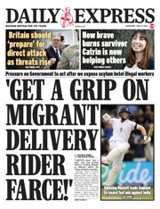 Daily Express front page for 25 June 2025