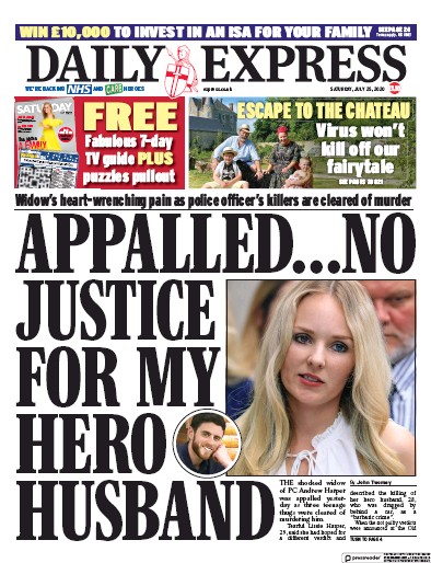 Daily Express Newspaper Front Page (UK) for 25 July 2020