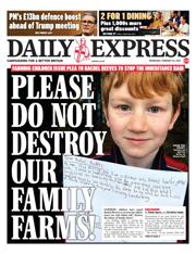 Daily Express front page for 26 February 2025