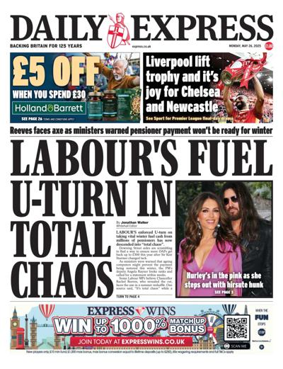 Daily Express Newspaper Front Page (UK) for 26 May 2025