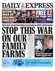 Daily Express front page for 26 July 2025