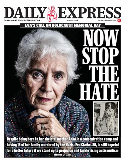 Daily Express Newspaper Front Page (UK) for 27 January 2026