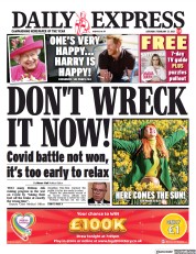 Daily Express (UK) Newspaper Front Page for 27 February 2021