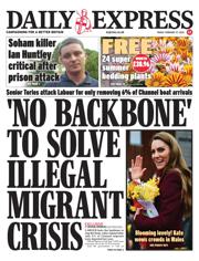 Daily Express front page for 27 February 2026