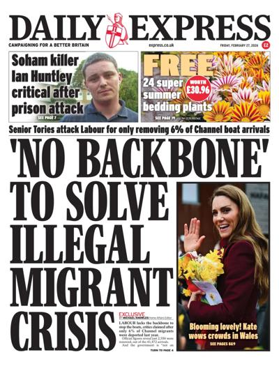 Daily Express Newspaper Front Page (UK) for 27 February 2026