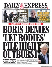 Daily Express (UK) Newspaper Front Page for 27 April 2021