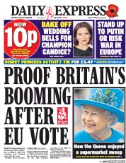 Daily Express (UK) Newspaper Front Page for 28 October 2016