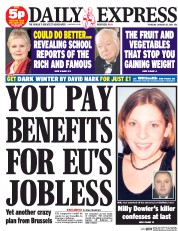 Daily Express (UK) Newspaper Front Page for 28 January 2016