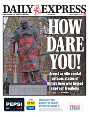 Daily Express front page for 28 February 2026