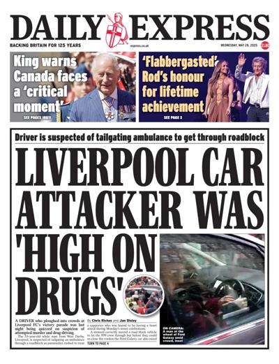 Daily Express Newspaper Front Page (UK) for 28 May 2025