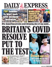 Daily Express (UK) Newspaper Front Page for 28 June 2021