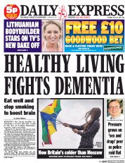 Daily Express (UK) Newspaper Front Page for 28 July 2015