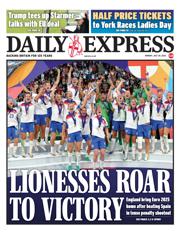 Daily Express front page for 28 July 2025