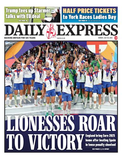 Daily Express Newspaper Front Page (UK) for 28 July 2025