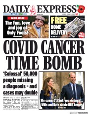 Daily Express (UK) Newspaper Front Page for 29 October 2020