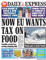 Daily Express (UK) Newspaper Front Page for 29 January 2016