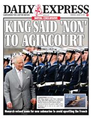 Daily Express front page for 29 January 2025