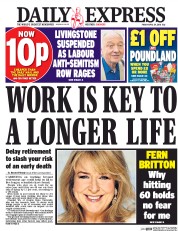 Daily Express (UK) Newspaper Front Page for 29 April 2016