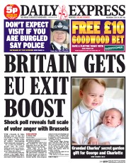 Daily Express (UK) Newspaper Front Page for 29 July 2015