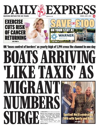 Daily Express Newspaper Front Page (UK) for 2 June 2025